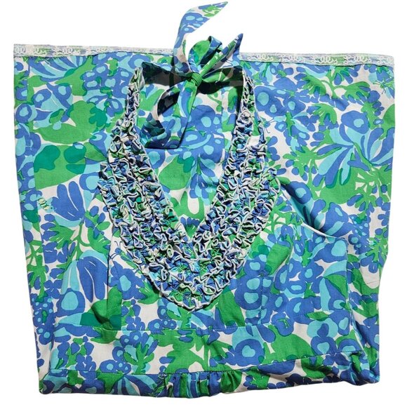 Lilly Pulitzer Halter Bee in Your Bonnet Sleeveless Dress V-Neck Ruffle  2 Woman - Picture 3 of 13